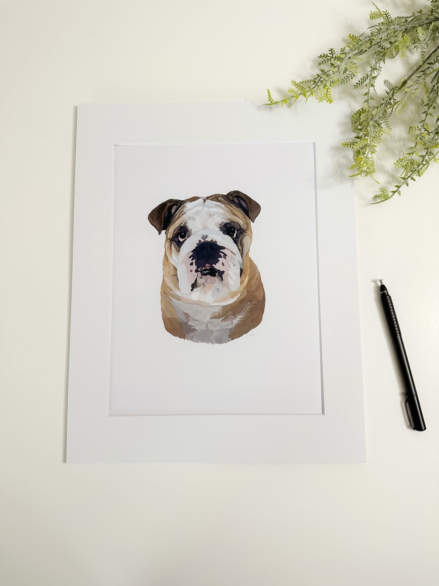 Custom Pet Portrait + Print Bundle