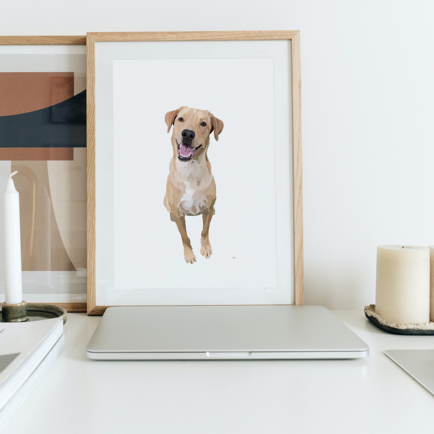 Custom Pet Portrait + Print Bundle