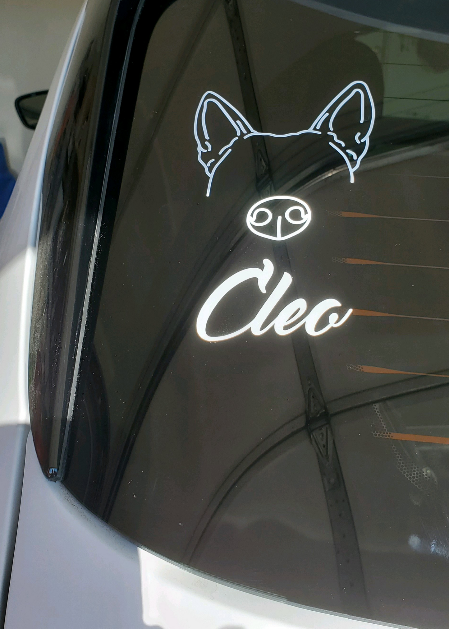 Custom Pet Ear & Nose Outline Drawing + Vinyl Decal Sticker Bundle