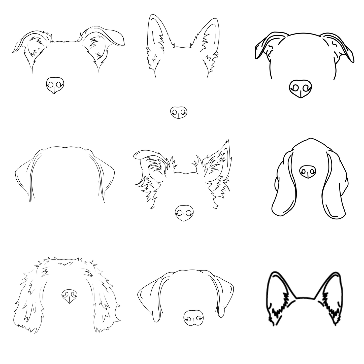 Custom Pet Ear + Nose Outline - Digital File Only