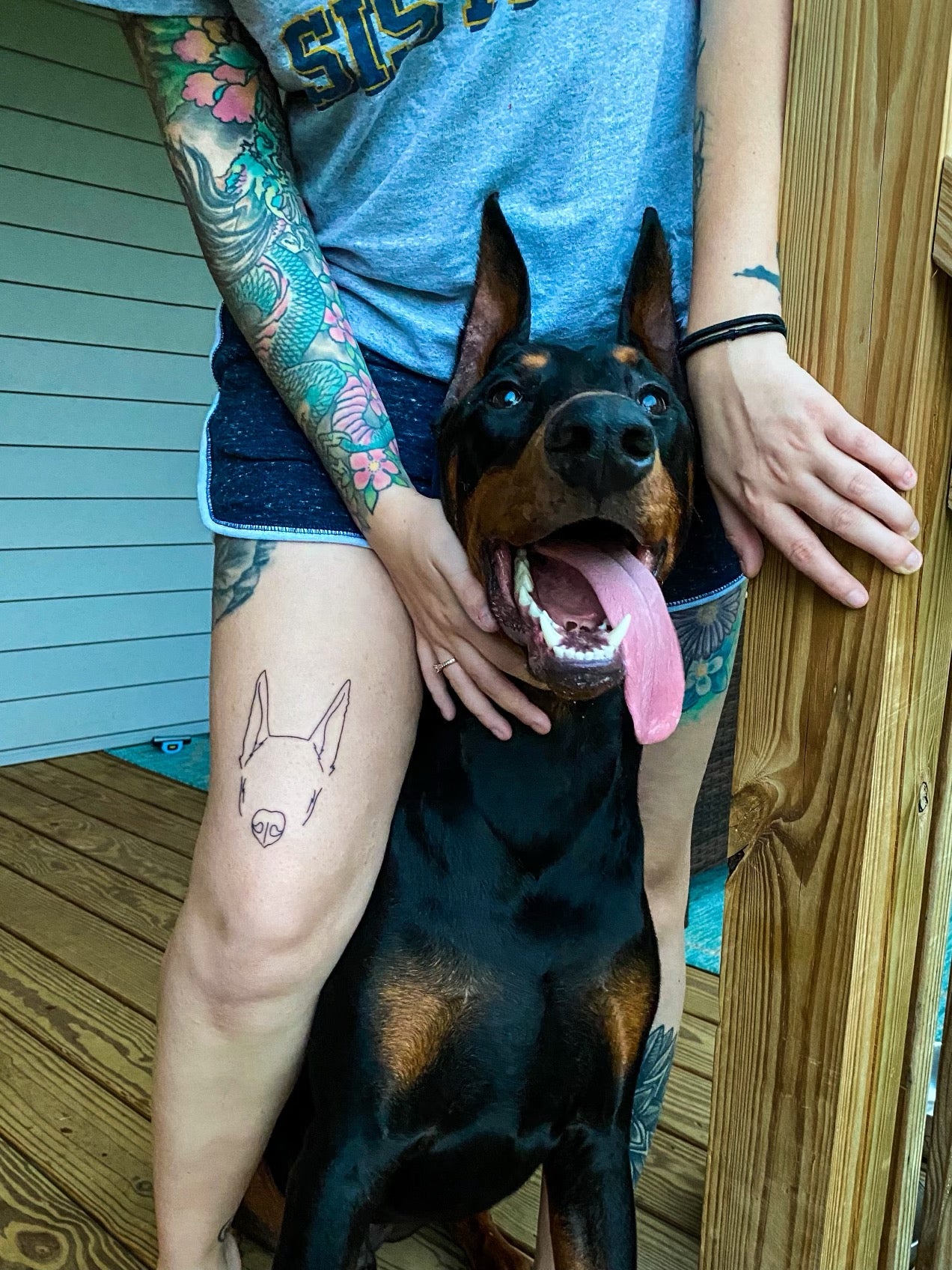 Dog ears tattoo  Tattoos Small girly tattoos Cute tattoos for women