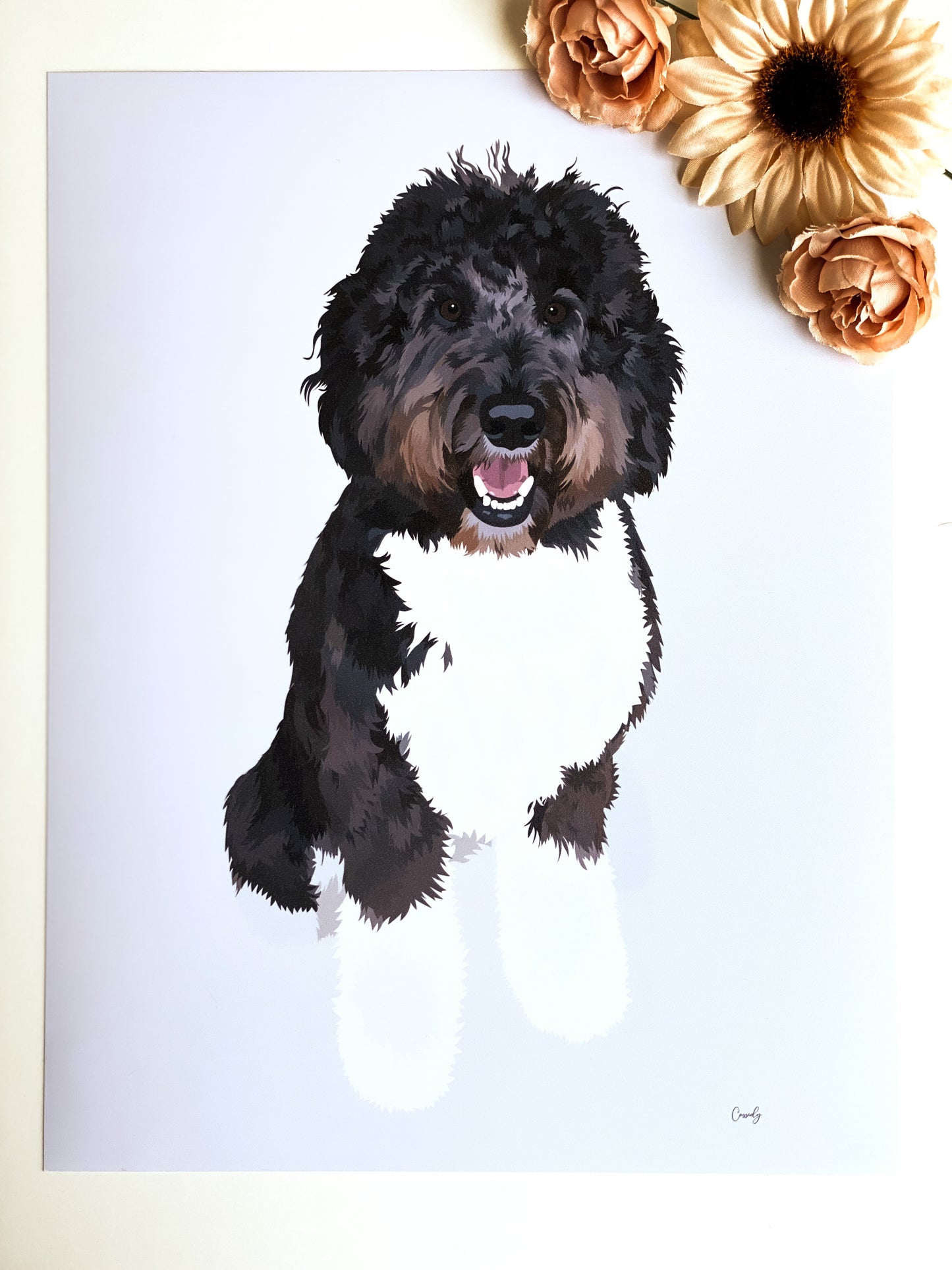 Custom Pet Portrait + Print Bundle