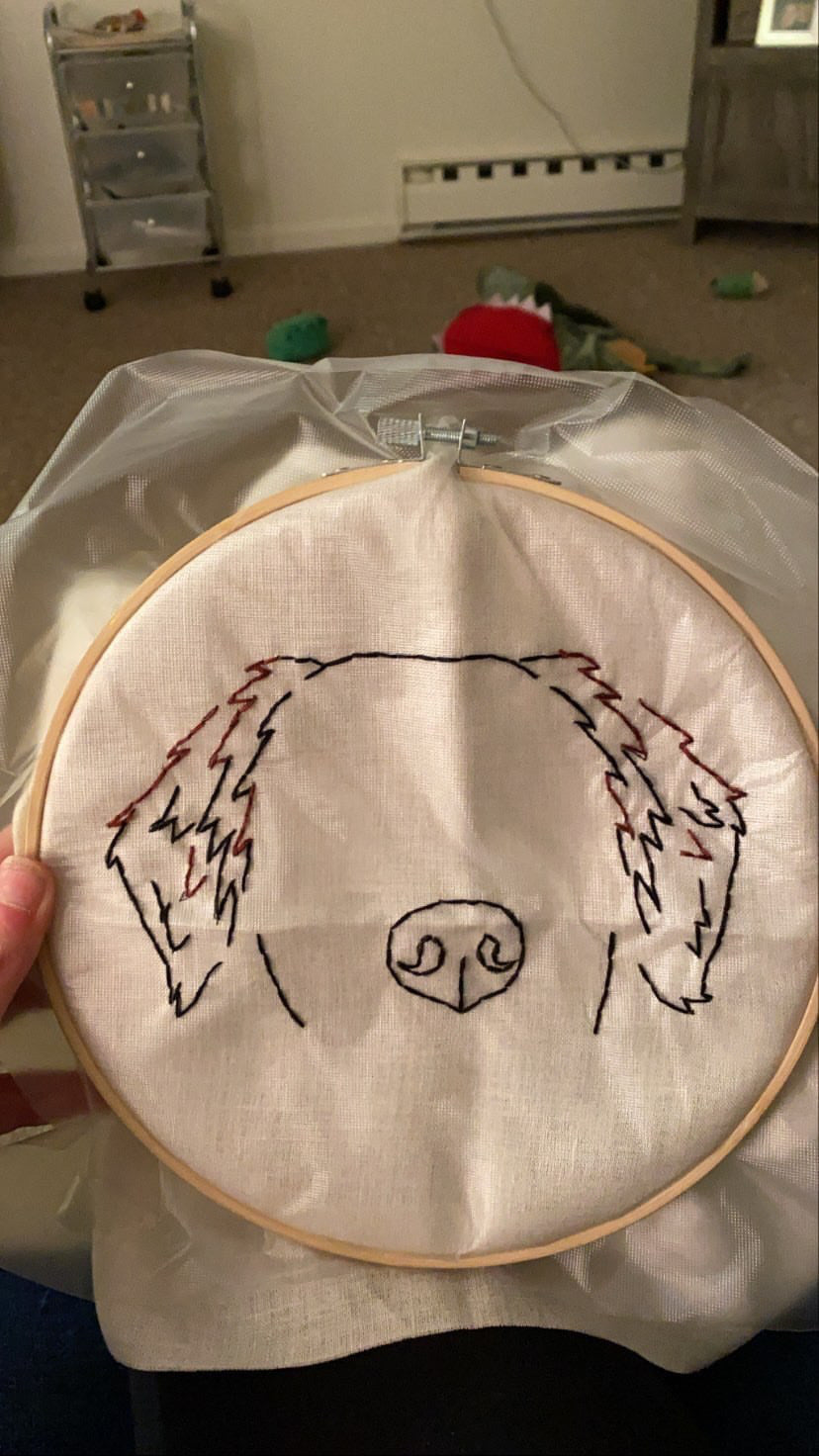 Ear Outline with Handmade Embroidery by Maple's Momma Embroidery - Bundle